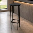 Ver imagem 1 de Banqueta Alta Kassel Ferro e Madeira Cor Preto - Kmj