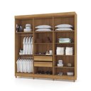 Ver imagem 3 de Guarda-roupa Elegance 6 Portas Nature com 8 Pés em Madeira e Puxadores Mdf 218cm