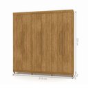 Ver imagem 2 de Guarda-roupa Elegance 6 Portas Nature com 8 Pés em Madeira e Puxadores Mdf 218cm
