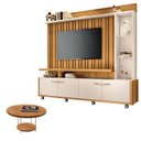 Ver imagem 1 de Estante Home Theater Titan Off White Cinamomo e Mesa de Centro Sky Cinamomo - Hb Móveis