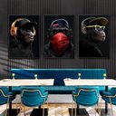Ver imagem 1 de Quadros Decorativos para Sala 3 Peças Macacos Surdo Mudo Cego