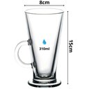 Ver imagem 2 de Kit 8 Taças Cappuccino de Vidro Importada Caneca 310ml Coffee