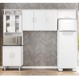 Cozinha Compacta em L 1 Peça 8 Portas Suiça Poliman Móveis - 1 Cozinha Compacta em L 1 Peça 8 Portas Suiça Poliman Móveis - 1