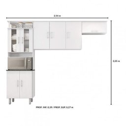 Cozinha Compacta em L 1 Peça 8 Portas Suiça Poliman Móveis - 3 Cozinha Compacta em L 1 Peça 8 Portas Suiça Poliman Móveis - 3