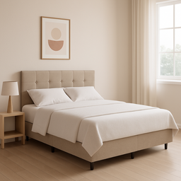 Base Box Casal Bipartido Suede Bege 40x138x188 - 3