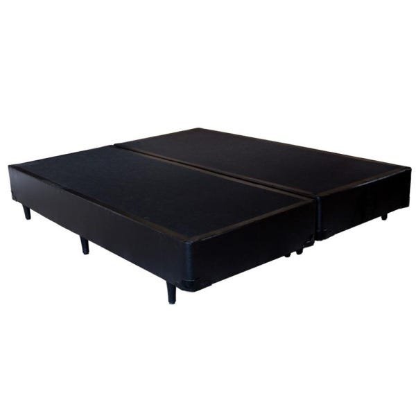 Base de Cama Box Bipartido Casal 69x188 Preto Suede - 2