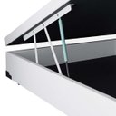 Ver imagem 3 de Base para Cama Box Casal Premium com Baú (45x138x188) Corino Branca