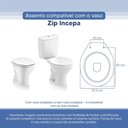 Ver imagem 3 de Assento Sanitário Tampa de Vaso Branco Resina Poliester Zip para Bacia Incepa