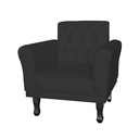 Ver imagem 1 de Poltrona Decorativa Pés Luis VX Para Recepção Classic Suede Preto - LM DECOR