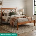 Ver imagem 2 de Cama Queen Madeira Macica Grando 169 cm Trelica Mogno Mell Nath