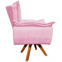 Ver imagem 7 de Poltrona Decorativa Base Giratória em Madeira Charger Suede Rosa - Gran Belo
