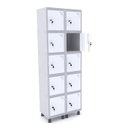 Ver imagem 1 de ROUPEIRO DE AÇO 2M 10 PORTAS FECHADURA PANDIN - CINZA/BRANCO GRF 502/10 DI