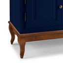 Ver imagem 4 de Conjunto Rack 60812m + Painel 50513 para Sala Pés Luiz Xv 2 Gavetas 2 Portas - Azul Petróleo/imbuia