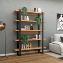 Ver imagem 1 de Estante para Livros Estilo Industrial em Mdf F10 Freijó Preto Fosco Dalla Costa