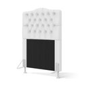 Ver imagem 2 de Cabeceira Estofada Pollux 90 para Cama de Solteiro Couro Artificial Branco Aradecor