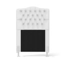 Ver imagem 3 de Cabeceira Estofada Pollux 90 para Cama de Solteiro Couro Artificial Branco Aradecor