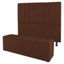 Ver imagem 1 de Kit Cabeceira e Baú Cama Box King Size Grace 195cm Suede Terracota - Abmaza