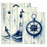 Kit 3 Quadro Decorativo Marítimo Veleiro Barco Ancora Farol Qualidade Premium Luxo 28x20cm - 4