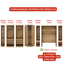 Ver imagem 5 de Guarda-Roupa Modulado de Casal Safira 002 em MDF com 12 Portas e 8 Gavetas Una Mobília
