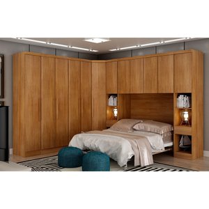 Guarda-roupa Modulado de Casal Safira 002 em Mdf com 12 Portas e 8 Gavetas Clic Móveis