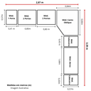 Ver imagem 3 de Guarda-Roupa Modulado de Casal Safira 002 em MDF com 12 Portas e 8 Gavetas Una Mobília