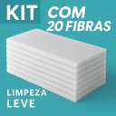 Ver imagem 2 de Kit 20 Un Fibra de Limpeza Leve Branca Não Risca Cristal Porcelana Inox Vidro Pisos Prataria Louça P