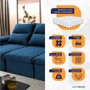 Ver imagem 6 de Sofá Retrátil Reclinável Paris 2,30m Suede Velut Azul Molas Ensacadas - King House