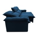 Ver imagem 3 de Sofá Retrátil Reclinável Paris 2,30m Suede Velut Azul Molas Ensacadas - King House