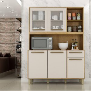 Armário Valdemóveis Rubi - 5 Portas 1 Gaveta – Cinamomo/off White – 12561.230
