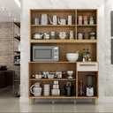 Ver imagem 4 de Armário Valdemóveis Rubi - 5 Portas 1 Gaveta – Cinamomo/off White – 12561.230