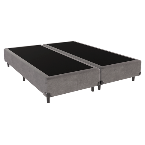 Cama Box Casal Bipartida Suede Cinza
