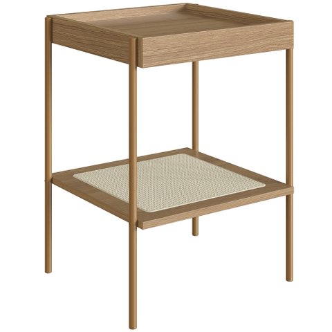 Mesa Lateral para Sala de Estar Industrial Indy A03 Hanover Dourado - Lyam Decor