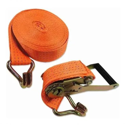 Cinta de Amarracao com Catraca 021111185005 5000kg Náilon 9m Largura 5cm Laranja Itacorda