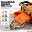Ver imagem 3 de Cinta de Amarracao com Catraca 021111185005 5000kg Náilon 9m Largura 5cm Laranja Itacorda