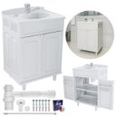 Ver imagem 1 de Gabinete 02 Portas Para Banheiro Com Lavatório + Torneira + Fita Veda Rosca