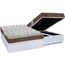 Ver imagem 1 de Cama Box Baú Queen: Colchão Espuma Probel D45 ProDormir Advanced + Base CRC Courano White(158x198)