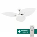 Ver imagem 1 de Ventilador de Teto Com Controle Remoto Natuvent Dahlia No Light 3 Pás Madeira Branco 127v