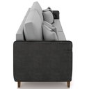 Ver imagem 7 de Sofá 3 Lugares Sala de Estar Living 212cm Asbury K01 Veludo Cinza Claro Couríssimo Preto - Lyam
