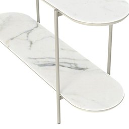 Aparador Hayden 135 cm - Off White Fosco c/ Mármore - 2