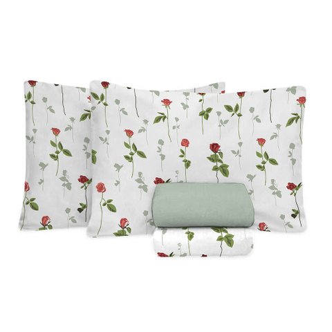 Jogo de Cama Casal 180 Fios Fiori - Amélia (7815)