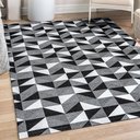 Ver imagem 1 de Tapete Sala Quarto Tecido Jacquard Antiderrapante 1.35m X 1.00m:dallas Preto