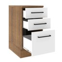 Ver imagem 4 de Balcão Armário de Cozinha 40 cm 3 Gavetas Rustic/Branco Agata Madesa