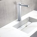 Ver imagem 4 de Torneira Banheiro Mono-comando Luxo Moderna de Cuba Acabamento: Premium; Cor: Prata