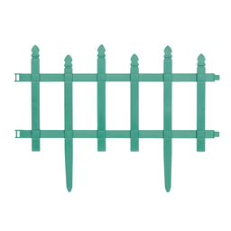 Kit com 1,4m de Cerca Estilo Madeira Plástica Decorativa para Jardim e Canteiro - Verde - 1