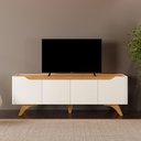 Ver imagem 1 de Rack Atenas para TV até 75 pol. 180 cm Off White/Naturalle - Mavaular