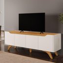 Ver imagem 7 de Rack Atenas para TV até 75 pol. 180 cm Off White/Naturalle - Mavaular
