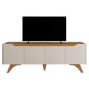 Ver imagem 5 de Rack Atenas para TV até 75 pol. 180 cm Off White/Naturalle - Mavaular
