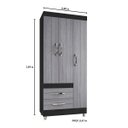 Ver imagem 4 de Guarda-Roupa Solteiro 3 Portas 2 Gavetas Recife Poliman Móveis