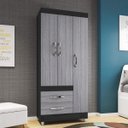 Ver imagem 1 de Guarda-Roupa Solteiro 3 Portas 2 Gavetas Recife Poliman Móveis