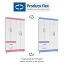 Ver imagem 2 de Guarda-Roupa Solteiro 4 Portas 2 Gavetas Recife Poliman Móveis Flex Color